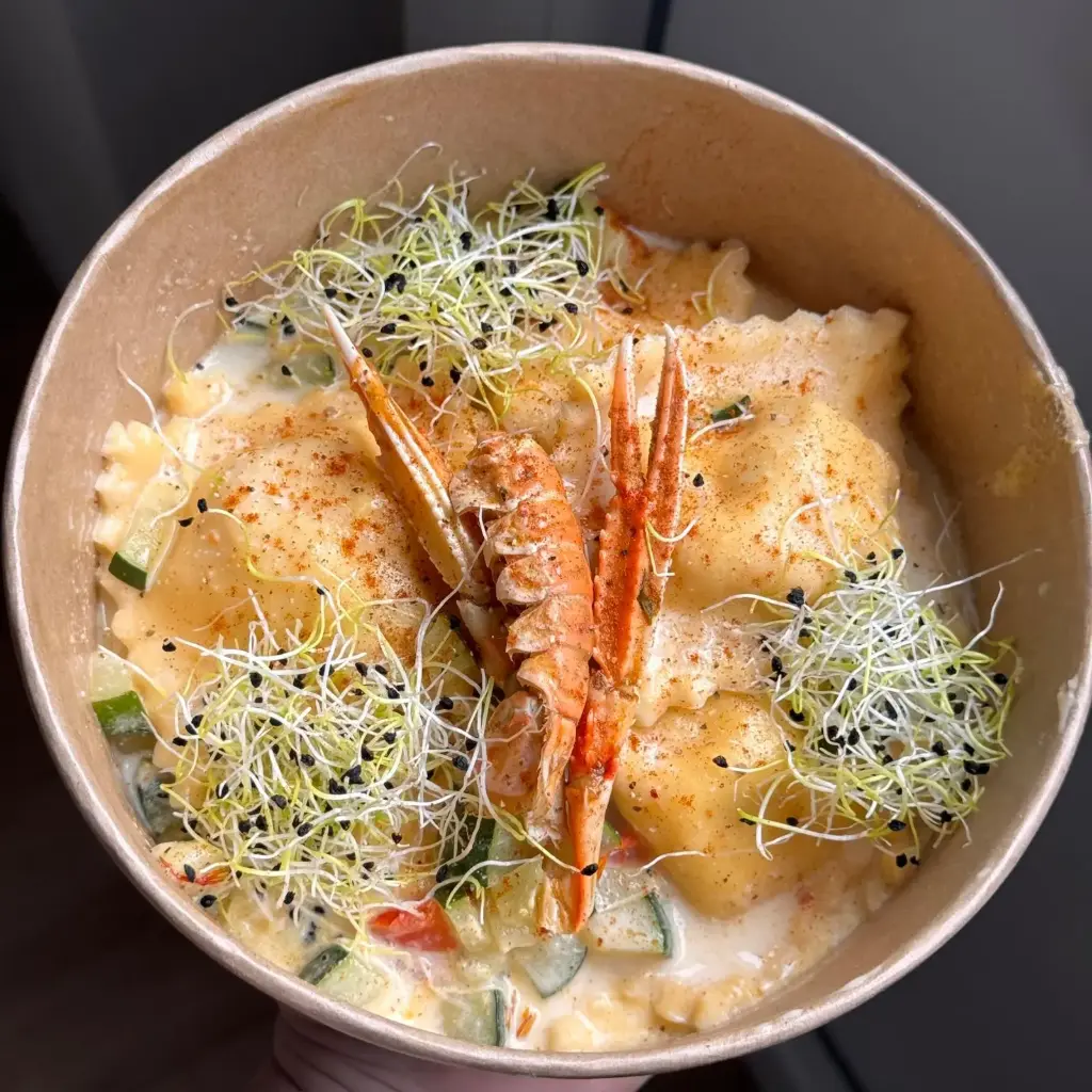 Ravioles à l'écrevisse, sauce crustacé