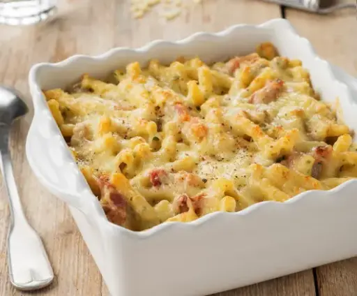Macaronis jambon butternut gratiné au reblochon 